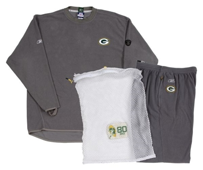 2010 Donald Driver Green Bay Packers Worn Warump Suit and SB XLV Laundry Bag - Sourced From Team (MEARS)